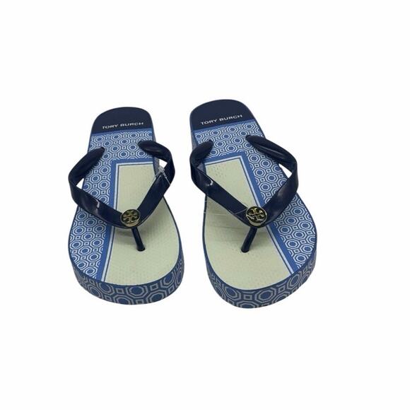 Tory Burch Gemini Link Cut-Out Wedge Flip-Flops - Picture 2 of 6